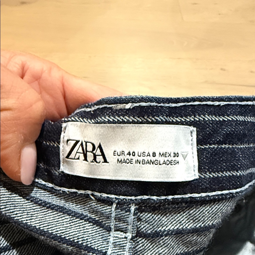 Zara  Striped Denim Jeans
